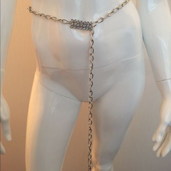 Silver adjustable belt.